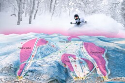 Tärnaby Pistkarta Laxfjället Offpist Skidåkare Friåkning Lössnö Pow webb